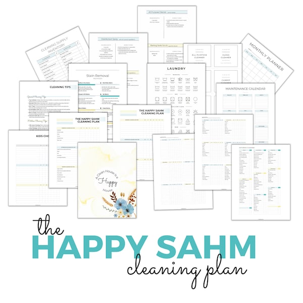 Printable Cleaning Planner, Stay-at-Home Mom Planner, Household Planner Printable, Clean Home Binder, Weekly Chores Checklist
