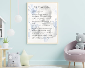 Toddler's Creed Poem Print: Nursery Wall Art (Digital Download)