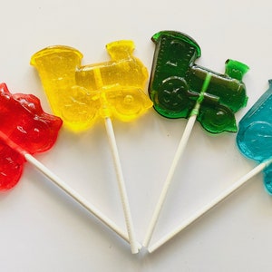 Train Lollipops: Choo-Choo Themed Candy - Kids Birthday Party Favors (Count 12)