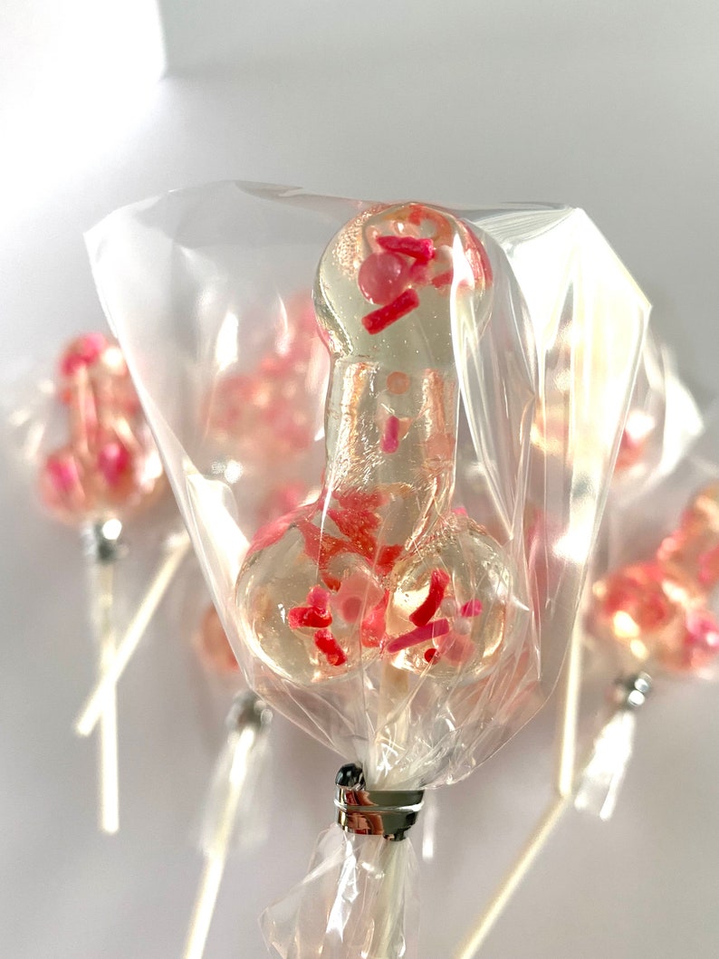 Set/16 Clear Penis lollipops Hard Candy penis lollipop, Girls Gone Wild, Gay Pride, funny shape lollipops, bachelorette party lollipops image 5