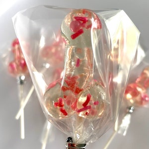 Set/16 Bachelorette Clear Penis Lollipops Hard Candy penis shaped lollipop, Gay Pride, funny shape lollipops, bachelorette party lollipops image 4