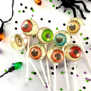 Spooky Eyeball Lollipops: Halloween Candy for Parties - Scary Edible Treats (Count 16)