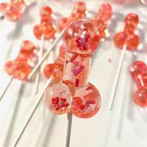 Set/16 Rose Gold Penis lollipops Hard Candy penis lollipop, Girls Night Out, bachelorette party favors, night club party image 3