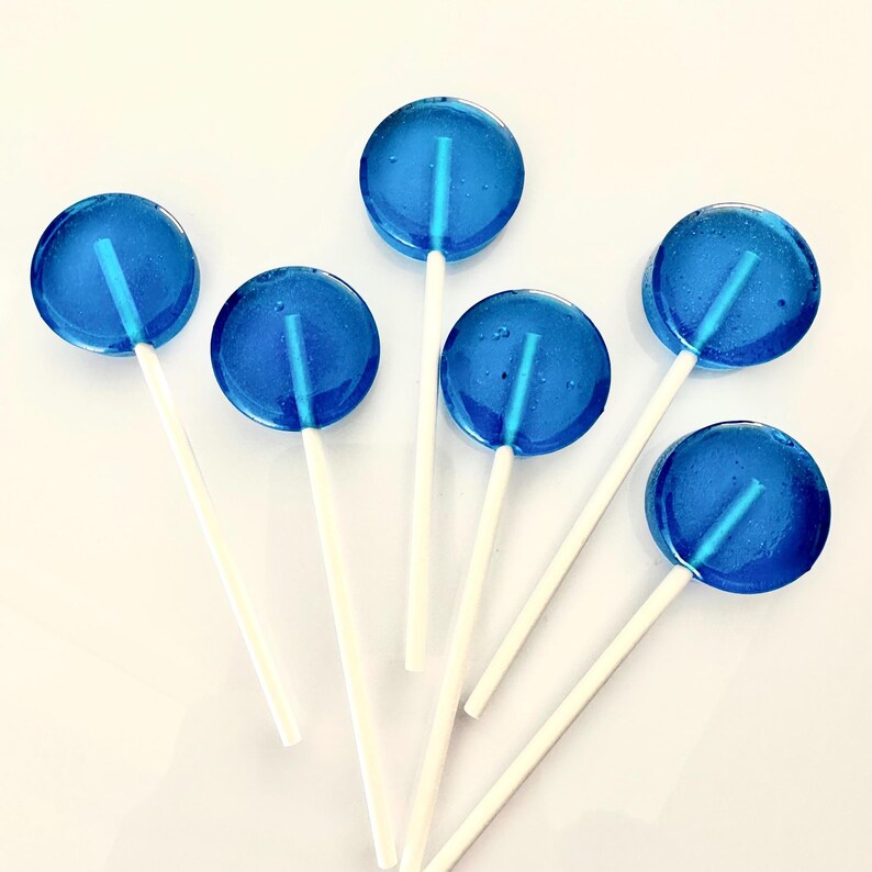 Large Blue Raspberry Lollipop Blue Raspberry Lollipops - Gourmet Candy – Party Favors and Sweet Treat ...