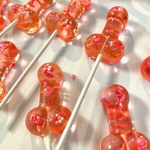 Set/16 Rose Gold Penis lollipops Hard Candy penis lollipop, Girls Night Out, bachelorette party favors, night club party image 4