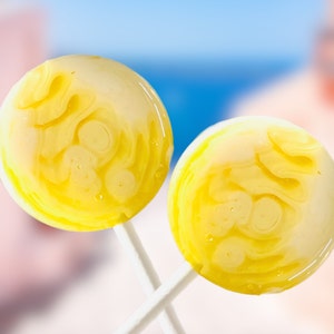 Pina Colada Lollipops: Pineapple Coconut Marble Candy - (Count 16)