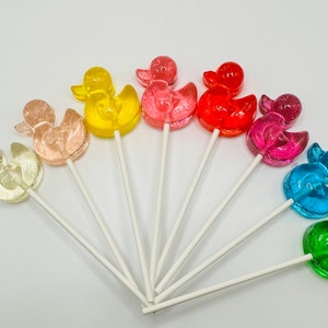 Baby Shower Lollipops: Duck Rattle Candy - Party Birthday Favors - (Count 18)