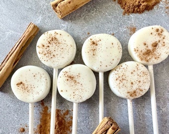 Set/16 Horchata Cream Lollipops - Hard Candy Suckers - Mexican inspired traditional Horchata beverage in a lollipop - Party Favor - Cinnamon