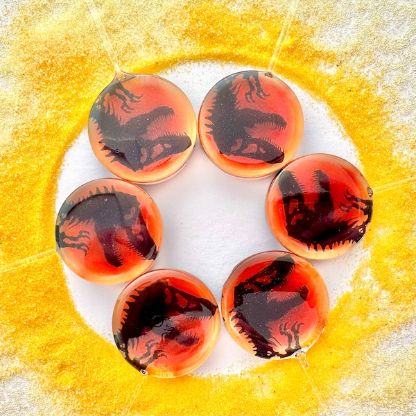 Dinosaur Lollipops: Jurassic Park Themed Party Favors - Kids Birthday Gifts  (Set of 12)