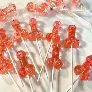 Set/16 Rose Gold Penis lollipops Hard Candy penis lollipop, Girls Night Out, bachelorette party favors, night club party image 8