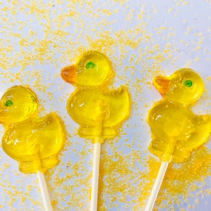 Set/24 Yellow Baby Duck Lollipops - Baby Shower Theme party favor candy, Birthday Party theme party favor, Duck Duck Goose, cute little duck