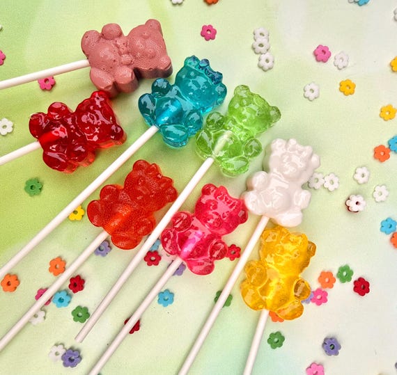 Mini Teddy Bear Lollipops - Happy Birthday Party Favors - Baby