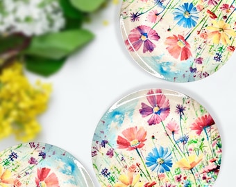 Wildflower Floral Lollipops - Flower Themed Party Favors - Wedding and Engagement Gift (Count 12)