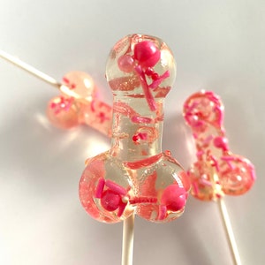 Set/16 Bachelorette Clear Penis Lollipops Hard Candy penis shaped lollipop, Gay Pride, funny shape lollipops, bachelorette party lollipops image 8