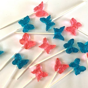 Mini Butterfly Lollipops: Birthday - Hard Candy - Party Favors - (Count 24)