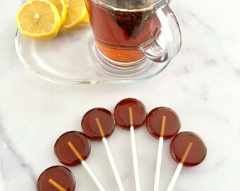 Set/16 Sweet Black Tea Lollipops - Sweet Black tea with lemon - Arnold Palmer Drink in a lollipop - Lemonade and Black Tea