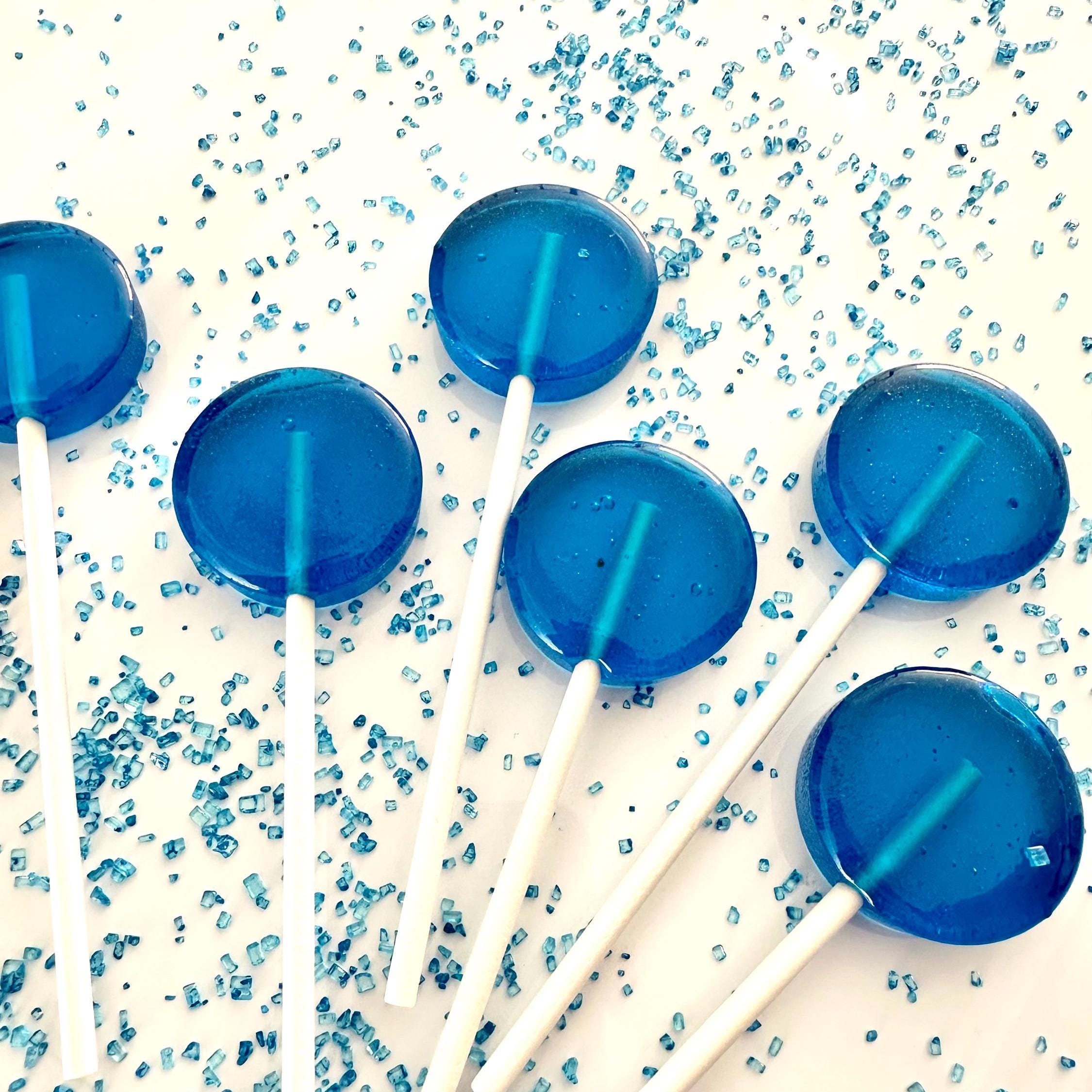Large Blue Raspberry Lollipop Blue Raspberry Lollipops - Gourmet Candy – Party Favors and Sweet Treat ...