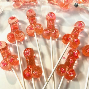 Set/16 Rose Gold Penis lollipops Hard Candy penis lollipop, Girls Night Out, bachelorette party favors, night club party image 7