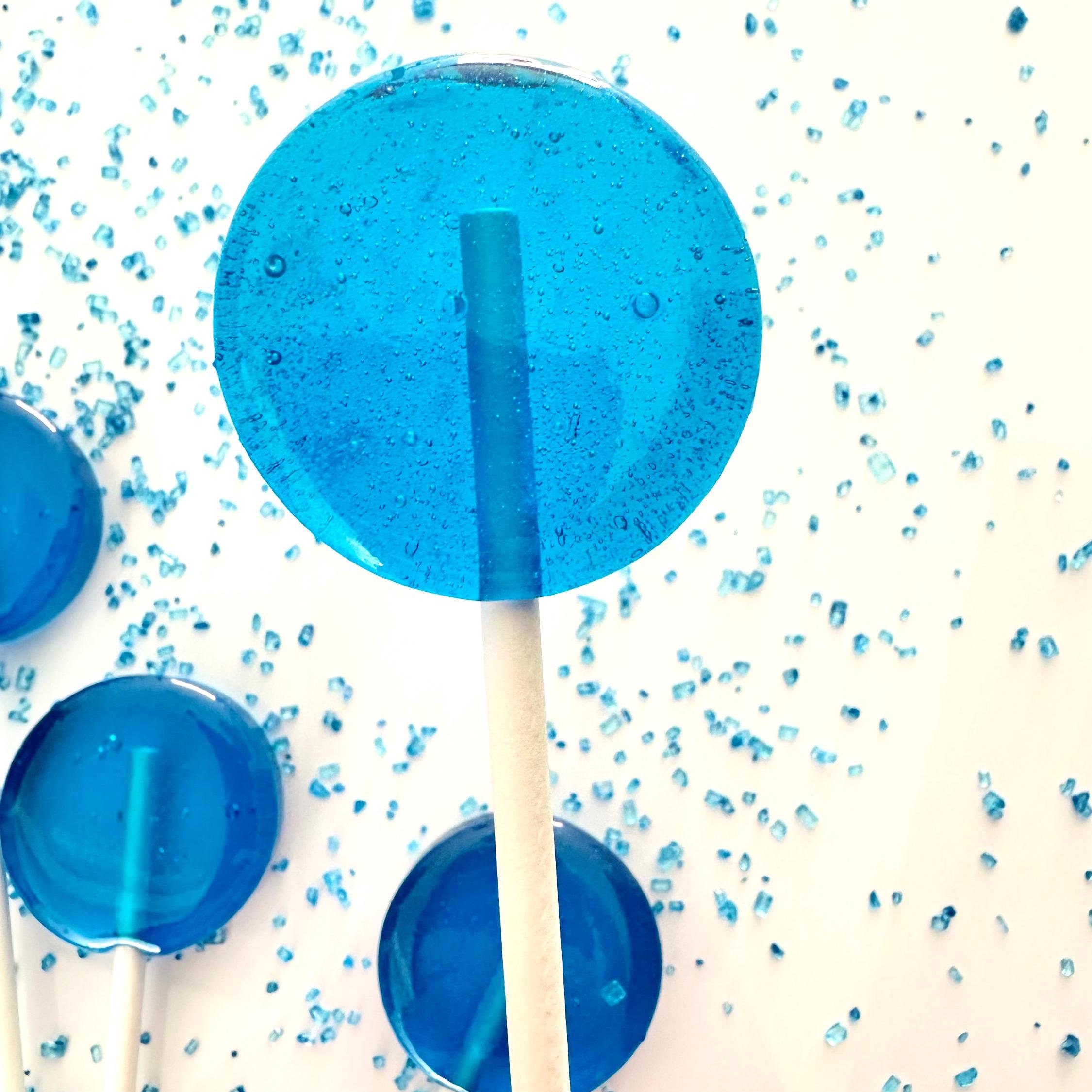Large Blue Raspberry Lollipop Blue Raspberry Lollipops - Gourmet Candy – Party Favors and Sweet Treat ...