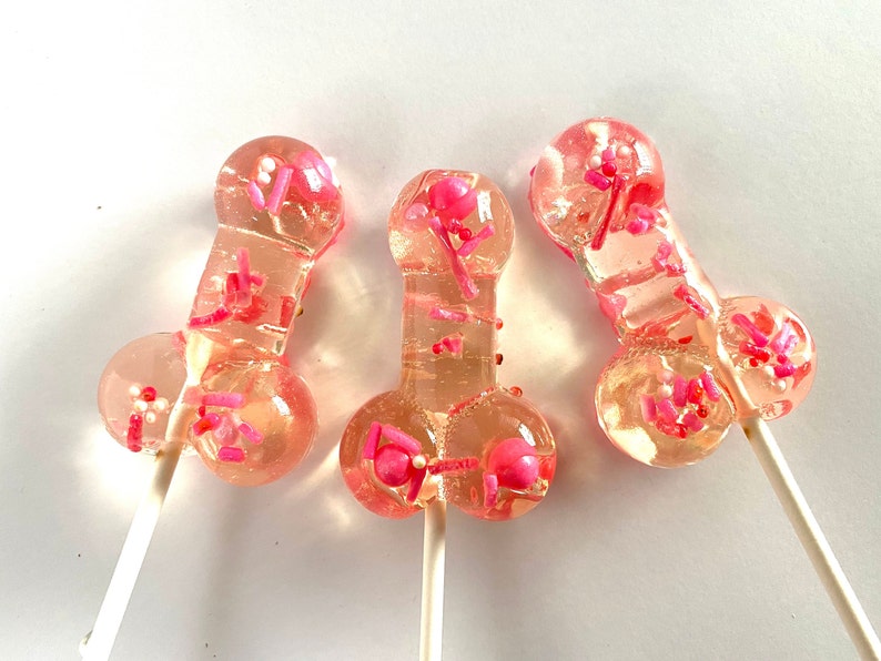 Set/16 Clear Penis lollipops Hard Candy penis lollipop, Girls Gone Wild, Gay Pride, funny shape lollipops, bachelorette party lollipops image 1