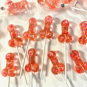 Set/16 Rose Gold Penis lollipops Hard Candy penis lollipop, Girls Night Out, bachelorette party favors, night club party image 5