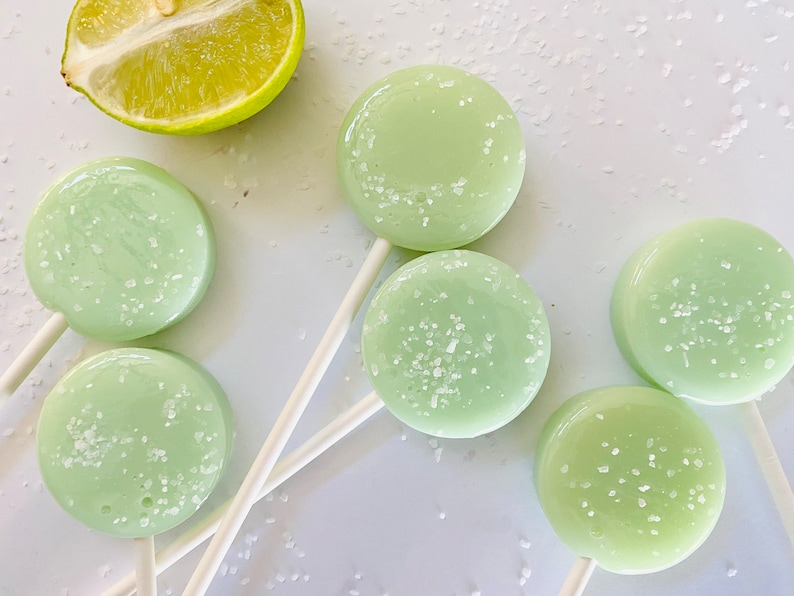 Set/16 Salty Margarita Hard Candy Round Lollipops Fiesta Etsy