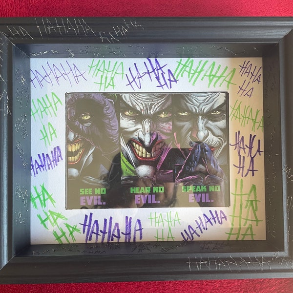 DC Comics custom frame - The Joker (with scratched edges)