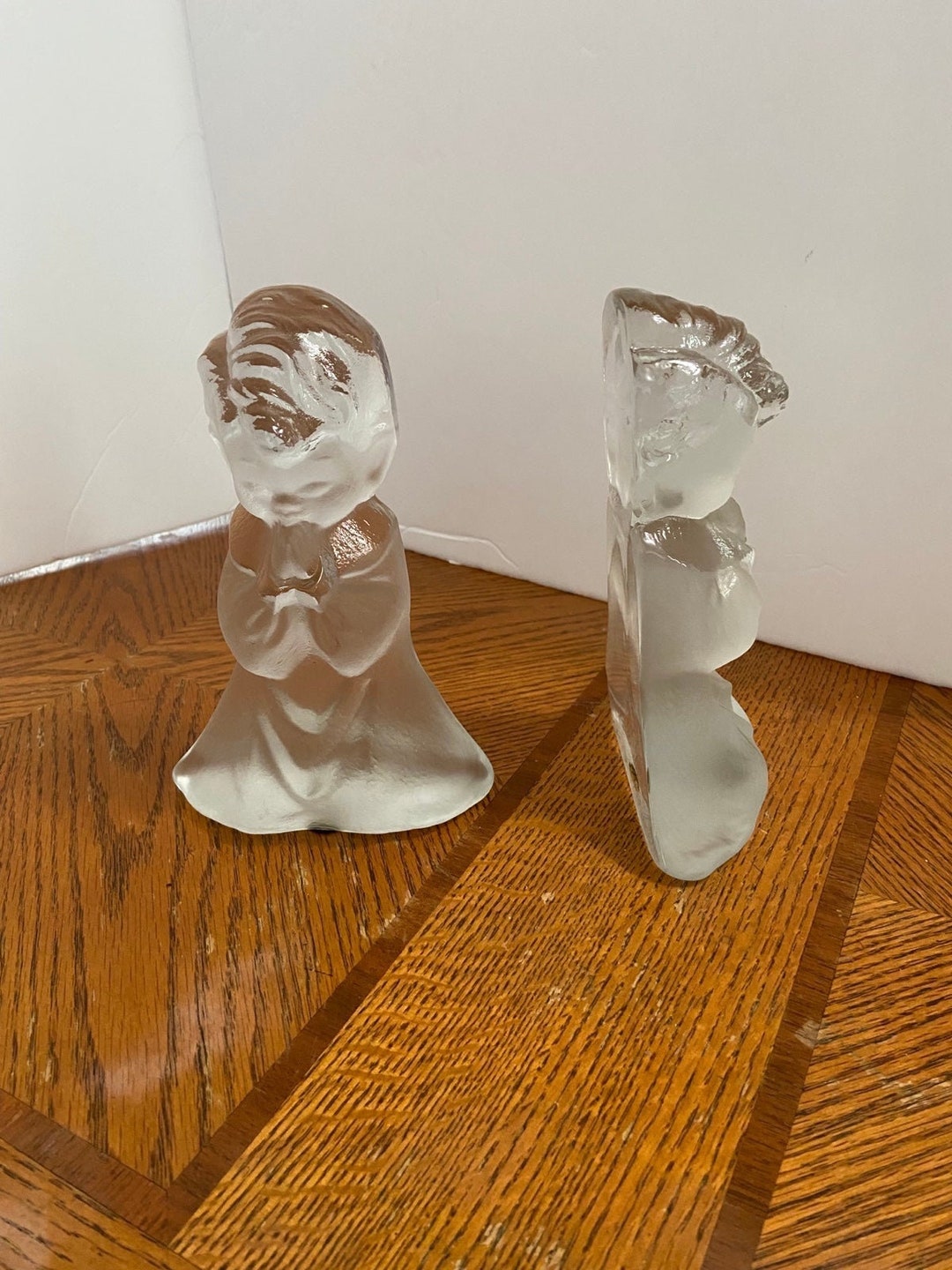 Vintage Glass Angel Bookends Etsy