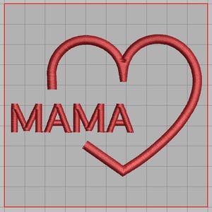 MAMA Heart Embroidery - For Mother&#39;s Day