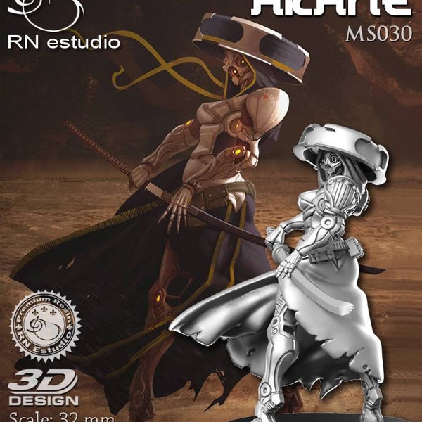 Fantasy Miniature - Akane the Cyborg Samurai