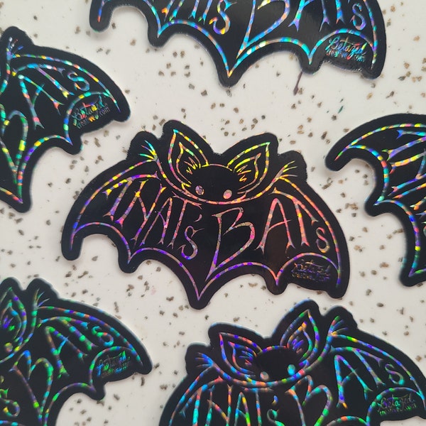 That's Bats! Sticker - Small Glitter Vinyl Goth Halloween Die-cut Water-bottle, Laptop, Car