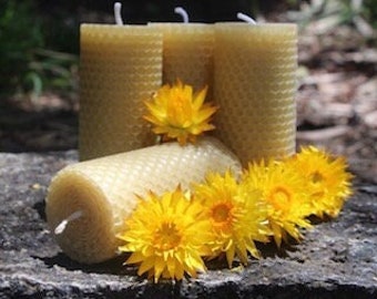 4 pillar beeswax candles