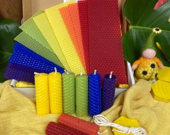 DIY Beeswax candle kits - mini rainbow | 12 candles | birthday candles | Waldorf | Gift