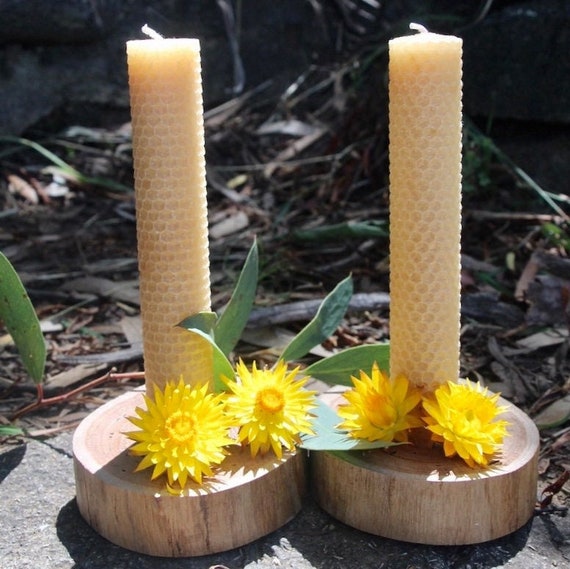 Beeswax Spiral Taper Candles - Set of 2