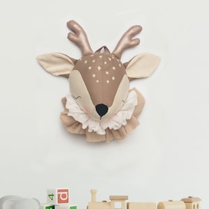 Fawn Head, Deer head, Wall Mount Head Deer, Baby Room Decor Stuffed Animal Heads Nursery Decor House Kids decor