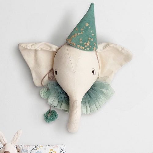 Elephant Head Elephant Wall Mount Head Elephant Baby Room Etsy