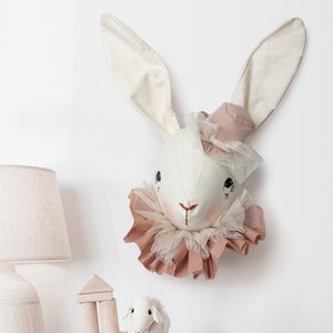 Rabbit Head, Wall Mount Head Rabbit, Baby Room Decor Stuffed Animal Heads Nursery Decor House Kids decor