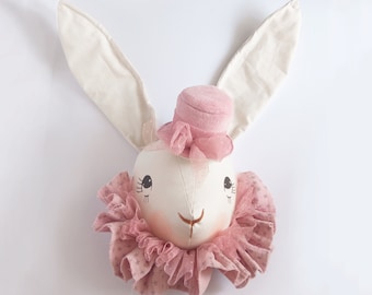 Rabbit Head, Wall Mount Head Rabbit, Baby Room Decor Stuffed