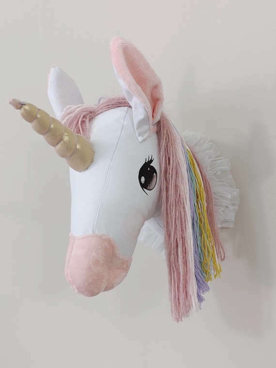 Stuffed Unicorn Head Wall Mount: Kids Room Decor UK