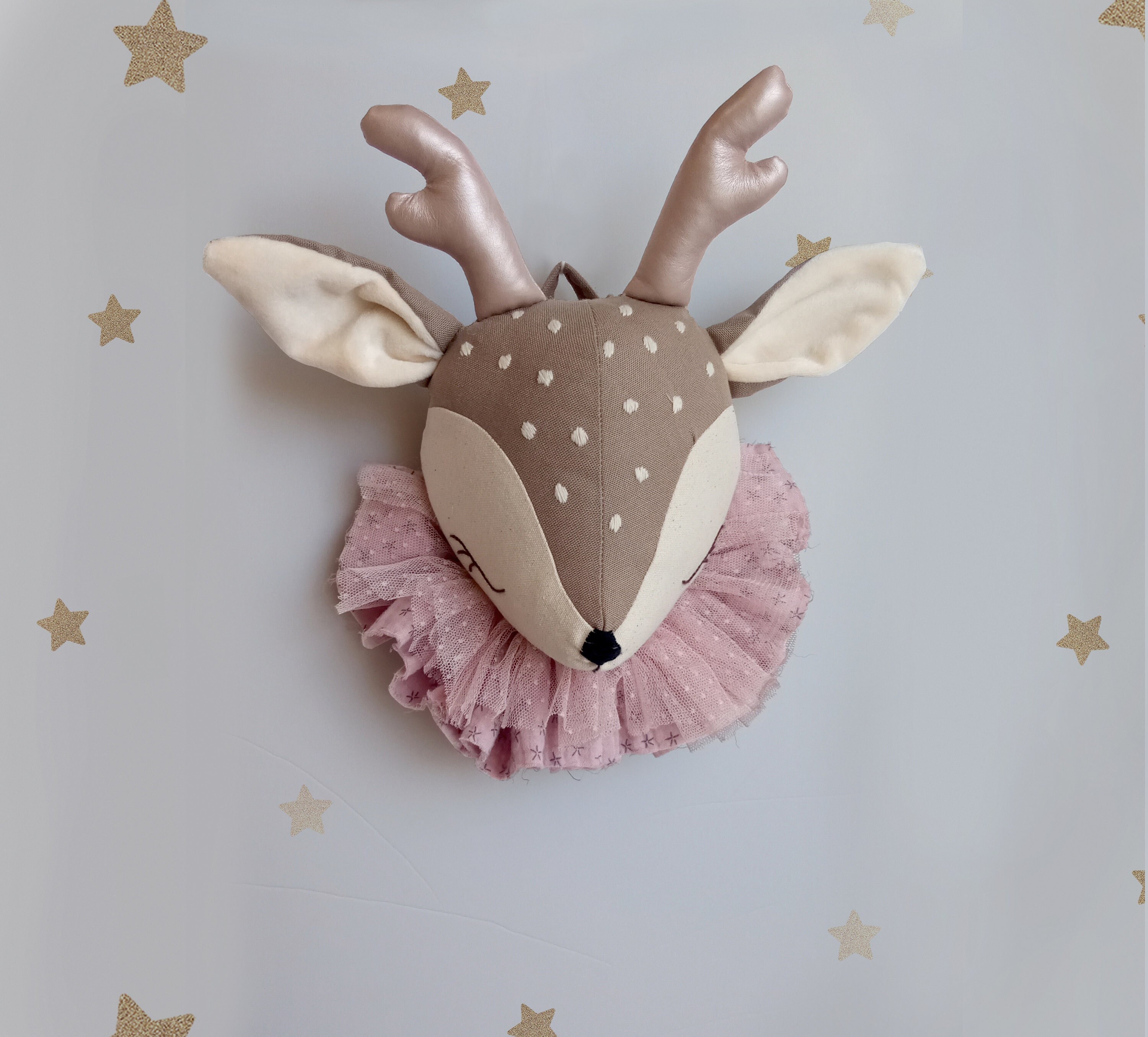 Carstens Woodland Nursery Plush White Tail Deer Trophy Head - Large 31" Wall Mount Decor