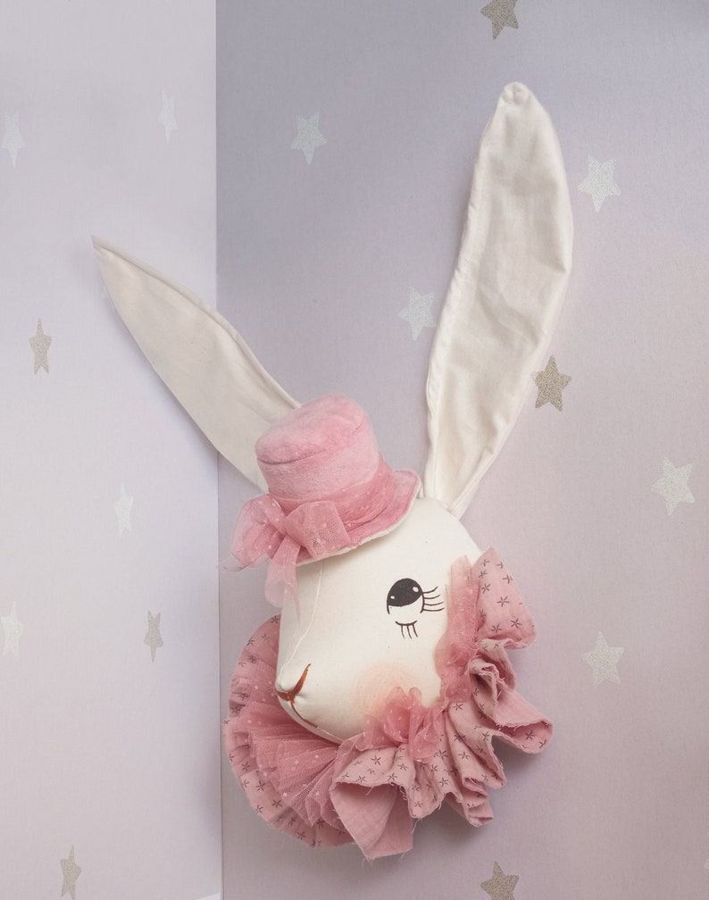 Stuffed Rabbit Skull Stuffed Rabbit Head Wall Mount: Kids Room Nursery Decor - Etsy