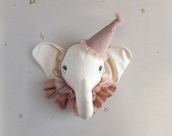 Elephant Head Elephant, Wall Mount Head Elephant, Baby Room Decor Stuffed Animal Heads Nursery Decor House Kids decor
