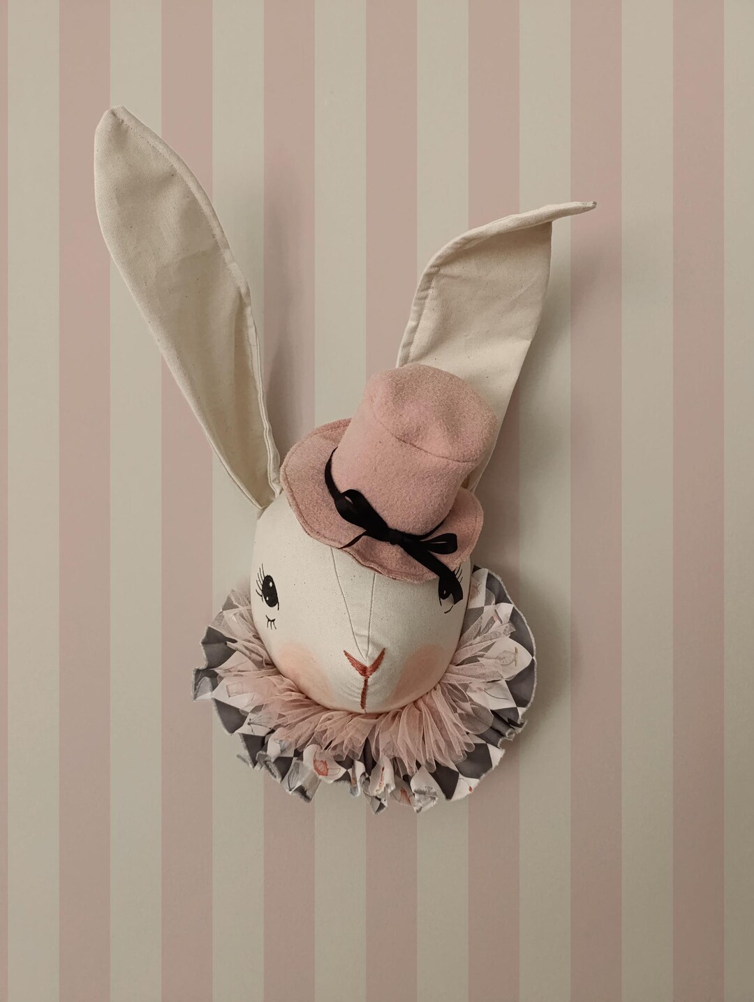 Stuffed Rabbit Head Wall Mount: Kids Room Nursery Decor - Etsy