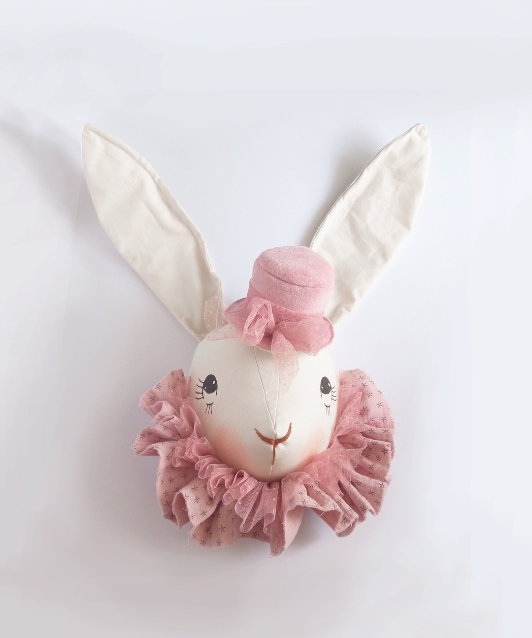 Stuffed Rabbit Head Wall Mount: Kids Room Nursery Decor - Etsy