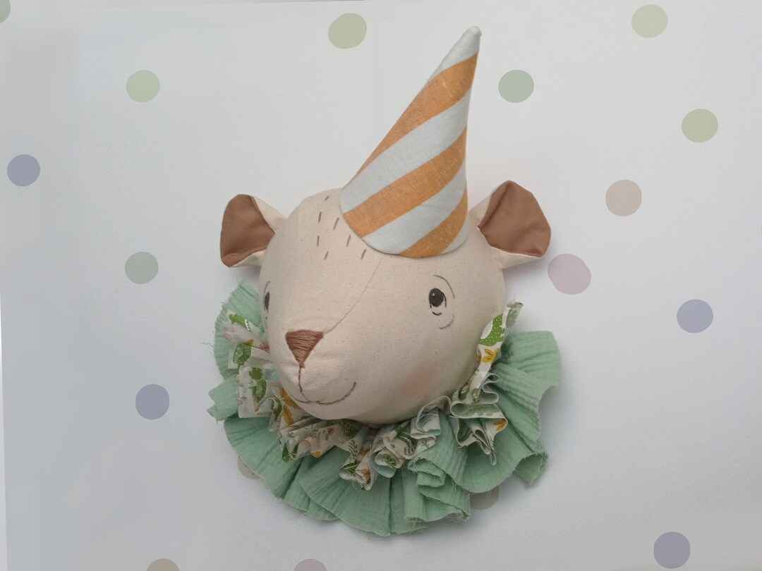 Bear Head Elephant, Wall Mount Head Bear, Baby Room Decor Stuffed