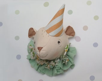 Bear Head Elephant, Wall Mount Head Bear, Baby Room Decor Stuffed Animal Heads, Nursery Decor House Kids decor