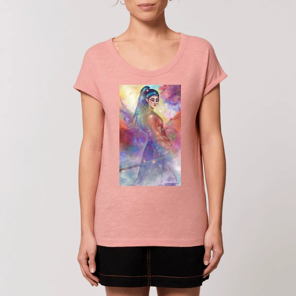 Orihime the Weaver-ROUNDER - Women's Slub T-shirt - ORGANIC cotton creation medushiva© 2022