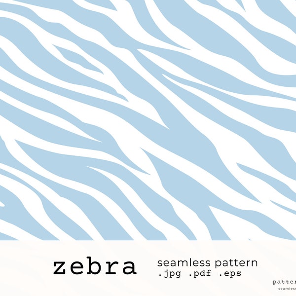 Zebra Seamless Pattern | pdf CMYK, jpg RGB, eps | stripes print, safari zoo animal, infinitely repeating art, illustration, wallpaper design