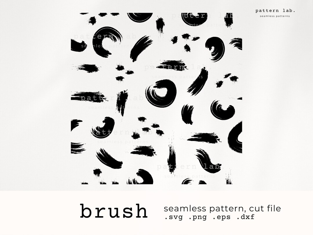 Brush Stroke Cut File for Cricut, Silhouette Seamless Pattern Svg Dxf