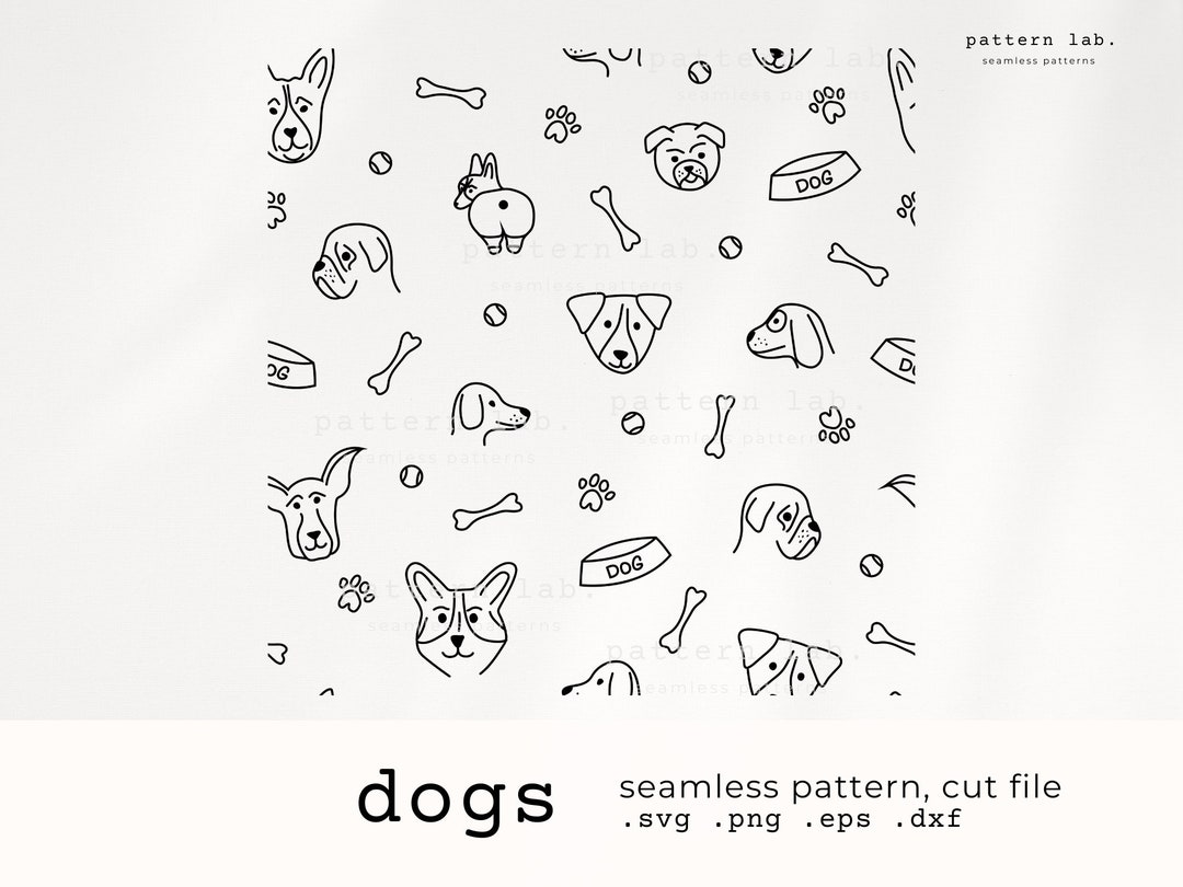 Dogs Cut File for Cricut Silhouette Seamless Pattern Svg - Etsy